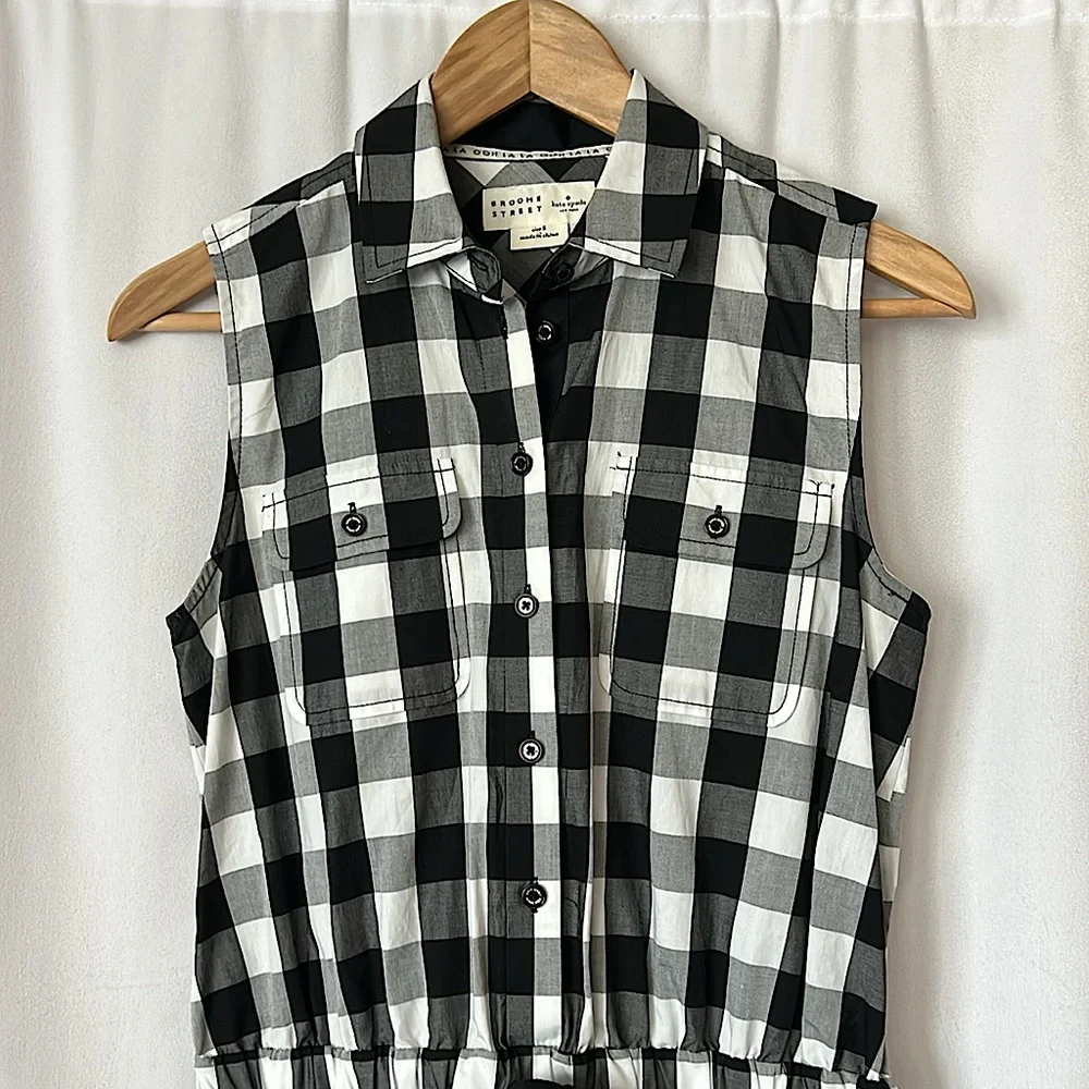 Broome Street Kate Spade Black/White Sleeveless Romper Shorts Set **Size S**🌸🌸 - Picture 3 of 4